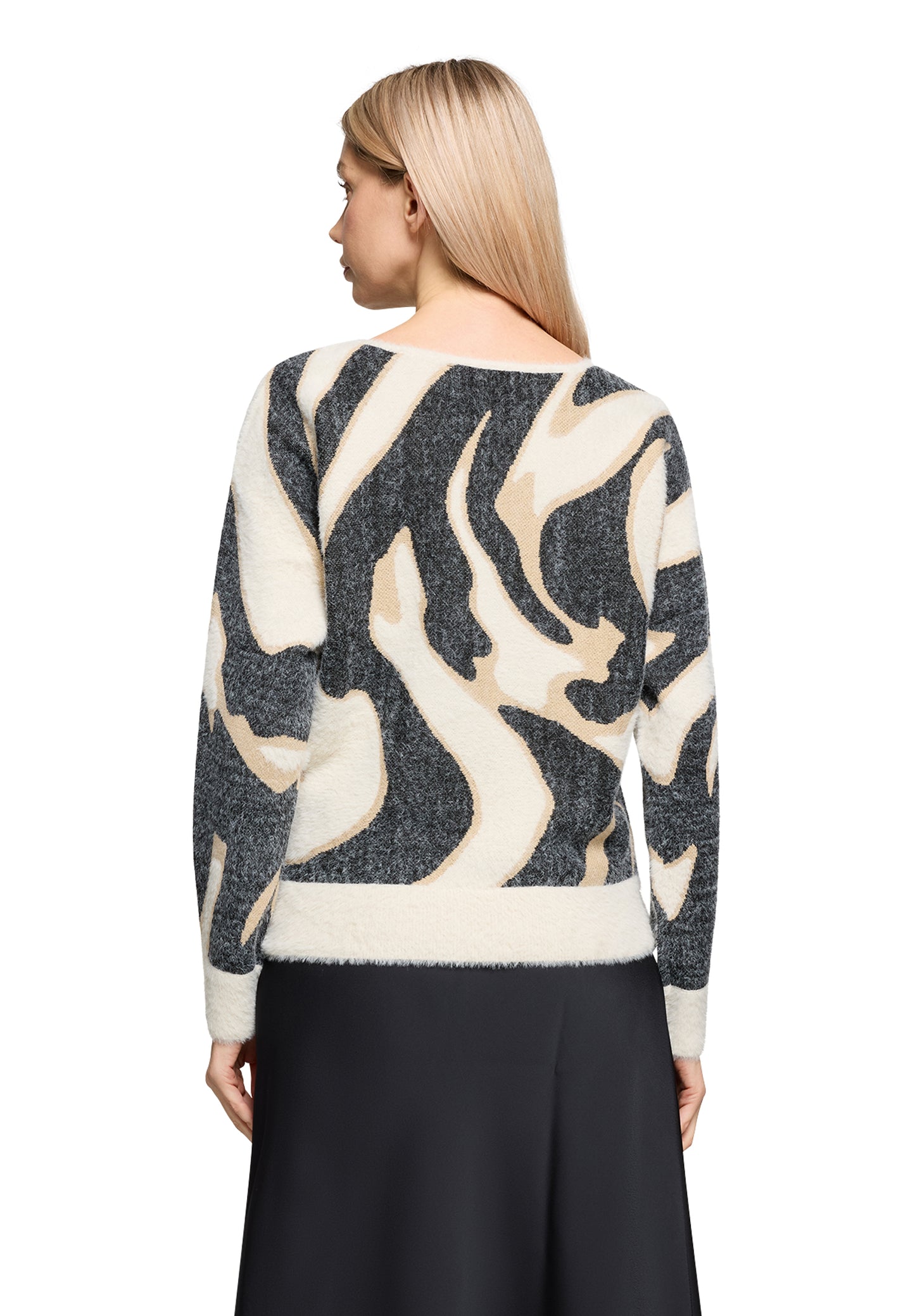 Strickpullover Kurz 1/1 Arm Cream/Black Bild 4