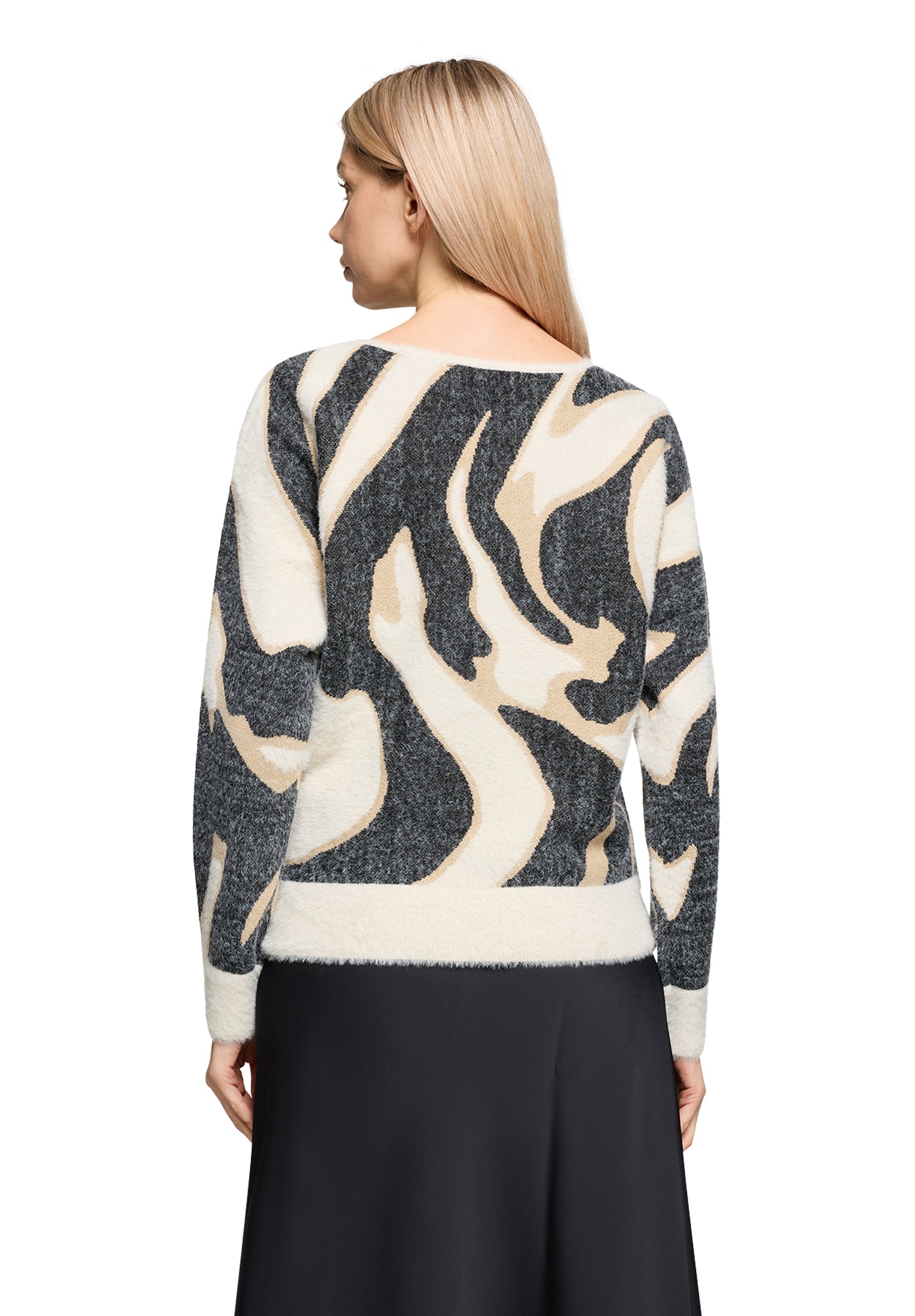 Strickpullover Kurz 1/1 Arm Cream/Black Bild 4