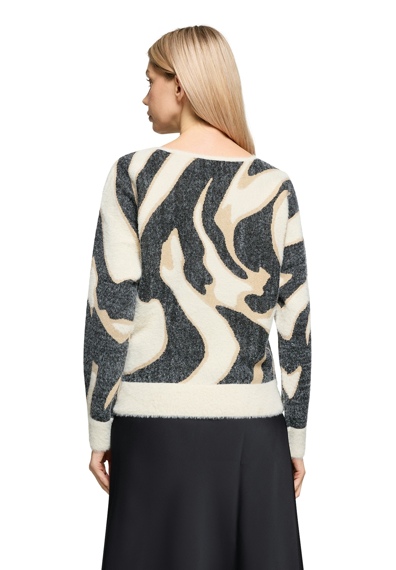 Strickpullover Kurz 1/1 Arm Cream/Black Bild 4