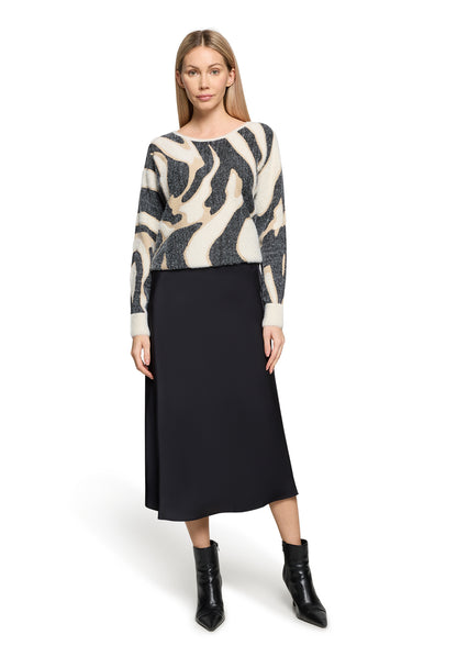 Strickpullover Kurz 1/1 Arm Cream/Black Bild 5