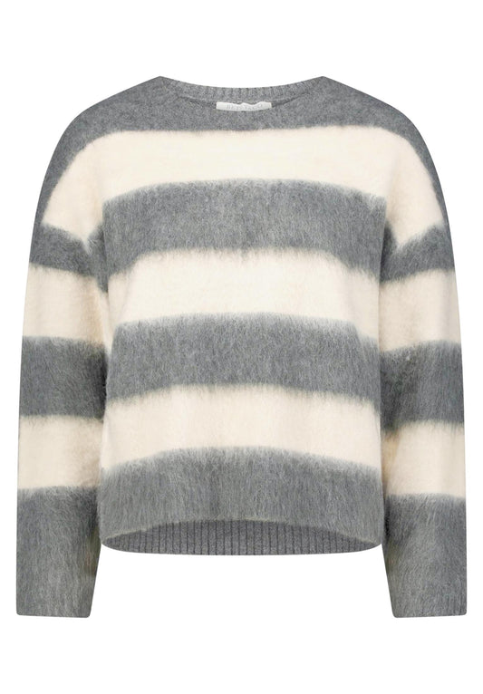 Strickpullover Kurz 1/1 Arm Grey/Cream Bild 1