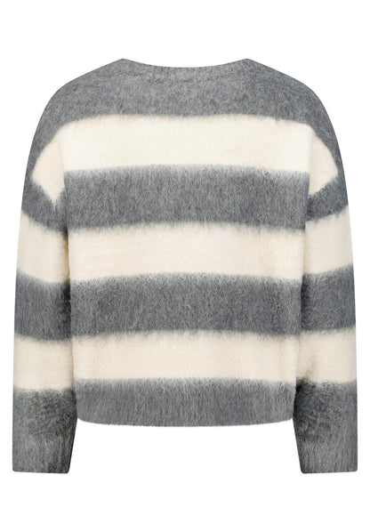 Strickpullover Kurz 1/1 Arm Grey/Cream Bild 2