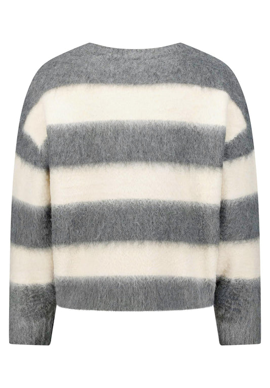 Strickpullover Kurz 1/1 Arm Grey/Cream Bild 2