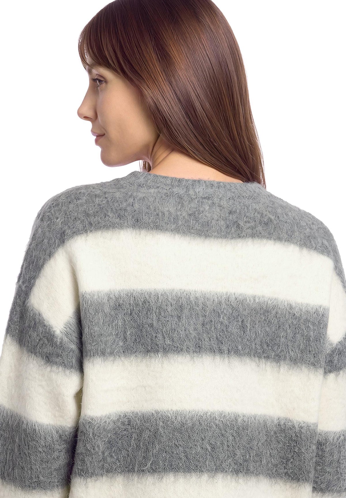 Strickpullover Kurz 1/1 Arm Grey/Cream Bild 7