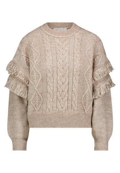 Strickpullover Kurz 1/1 Arm Taupe Melange Bild 1