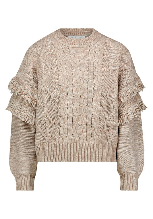 Strickpullover Kurz 1/1 Arm Taupe Melange Bild 1