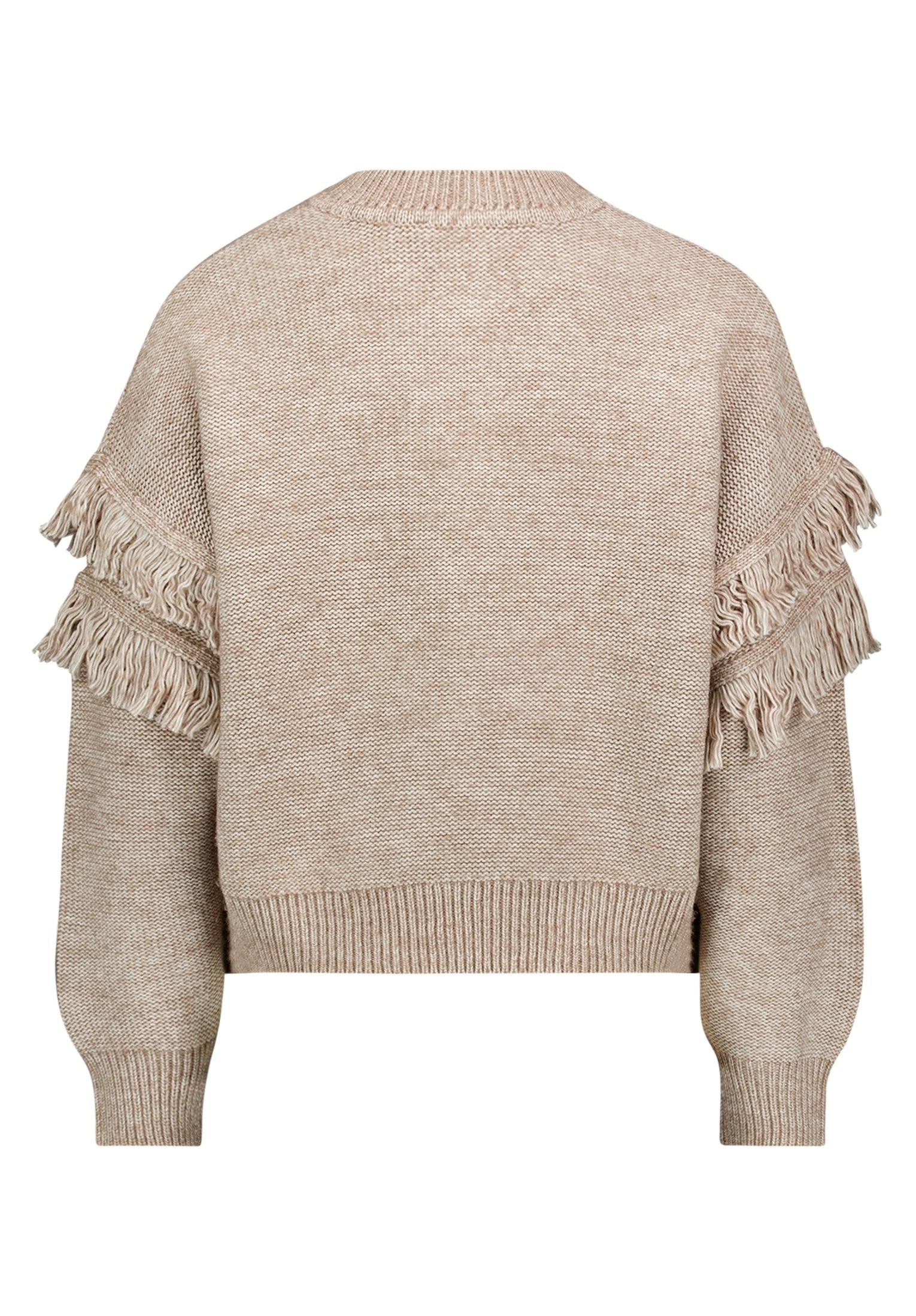 Strickpullover Kurz 1/1 Arm Taupe Melange Bild 2