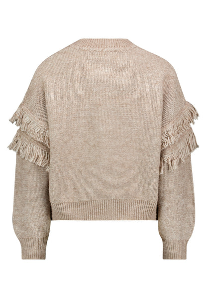 Strickpullover Kurz 1/1 Arm Taupe Melange Bild 2