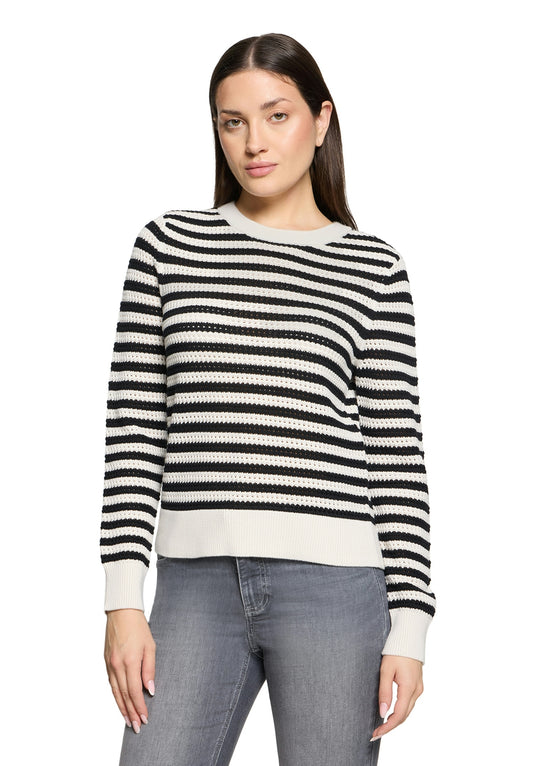 Strickpullover Kurz 1/1 Arm Cream/Black Bild 1