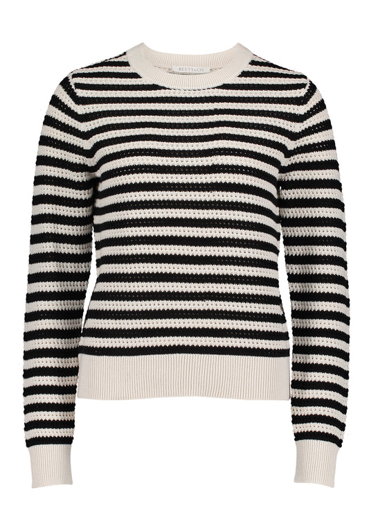 Strickpullover Kurz 1/1 Arm Cream/Black Bild 1