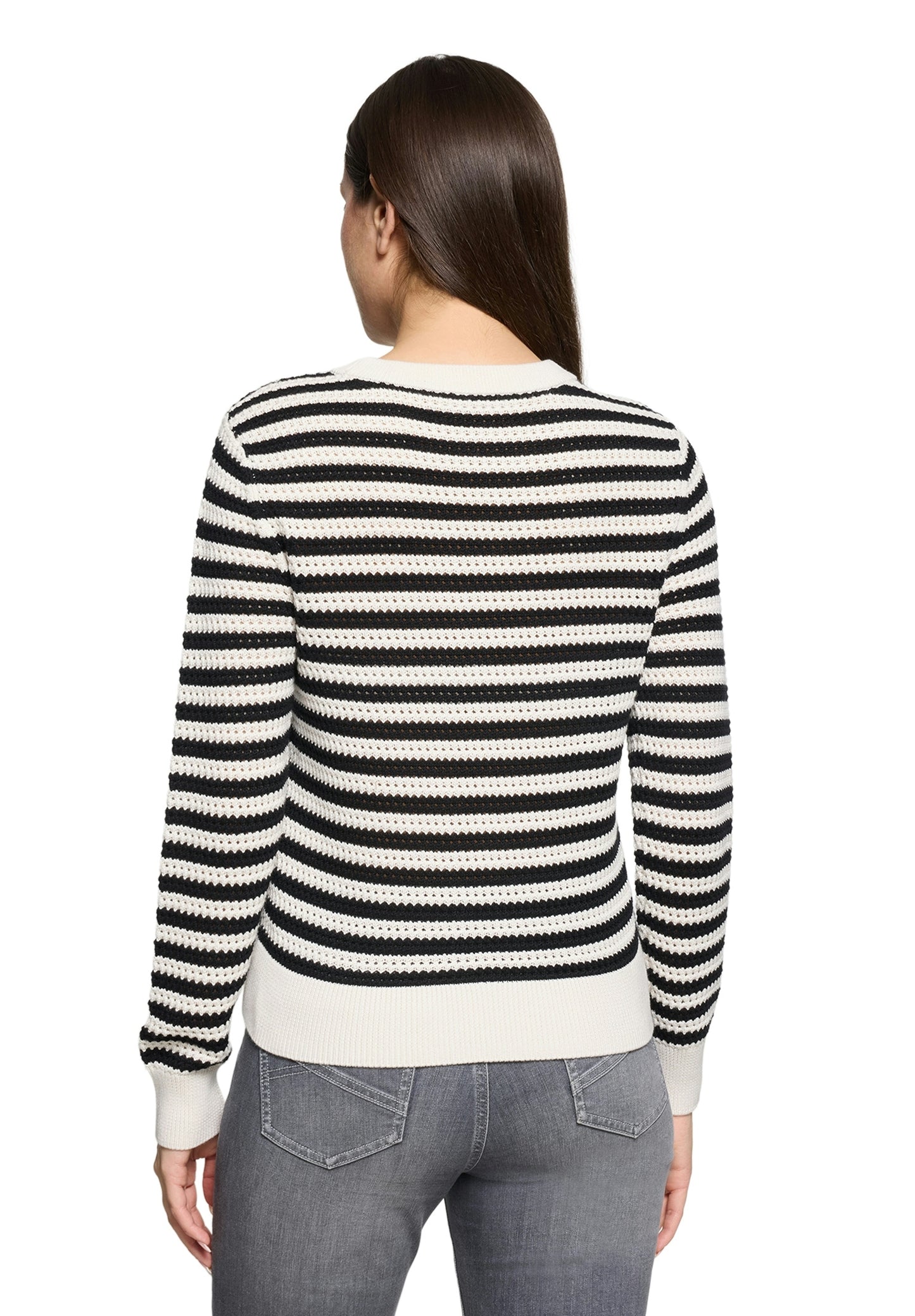 Strickpullover Kurz 1/1 Arm Cream/Black Bild 2