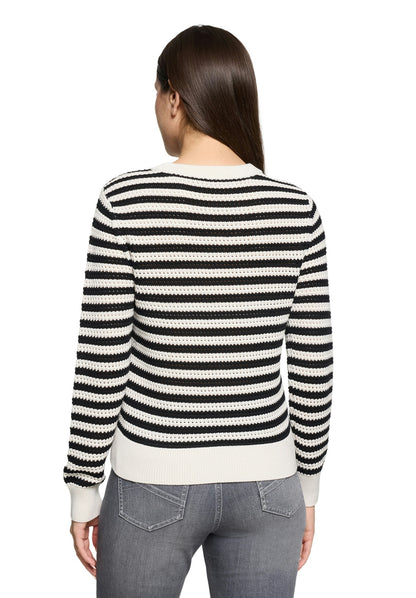 Strickpullover Kurz 1/1 Arm Cream/Black Bild 2