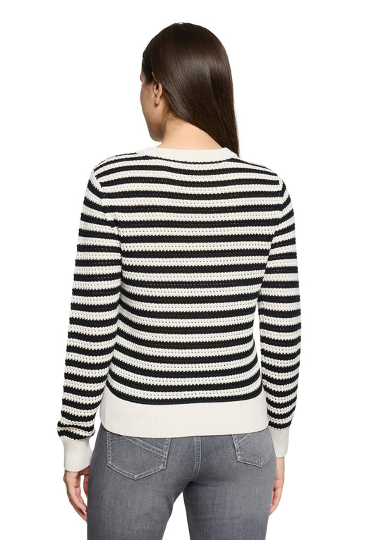 Strickpullover Kurz 1/1 Arm Cream/Black Bild 2