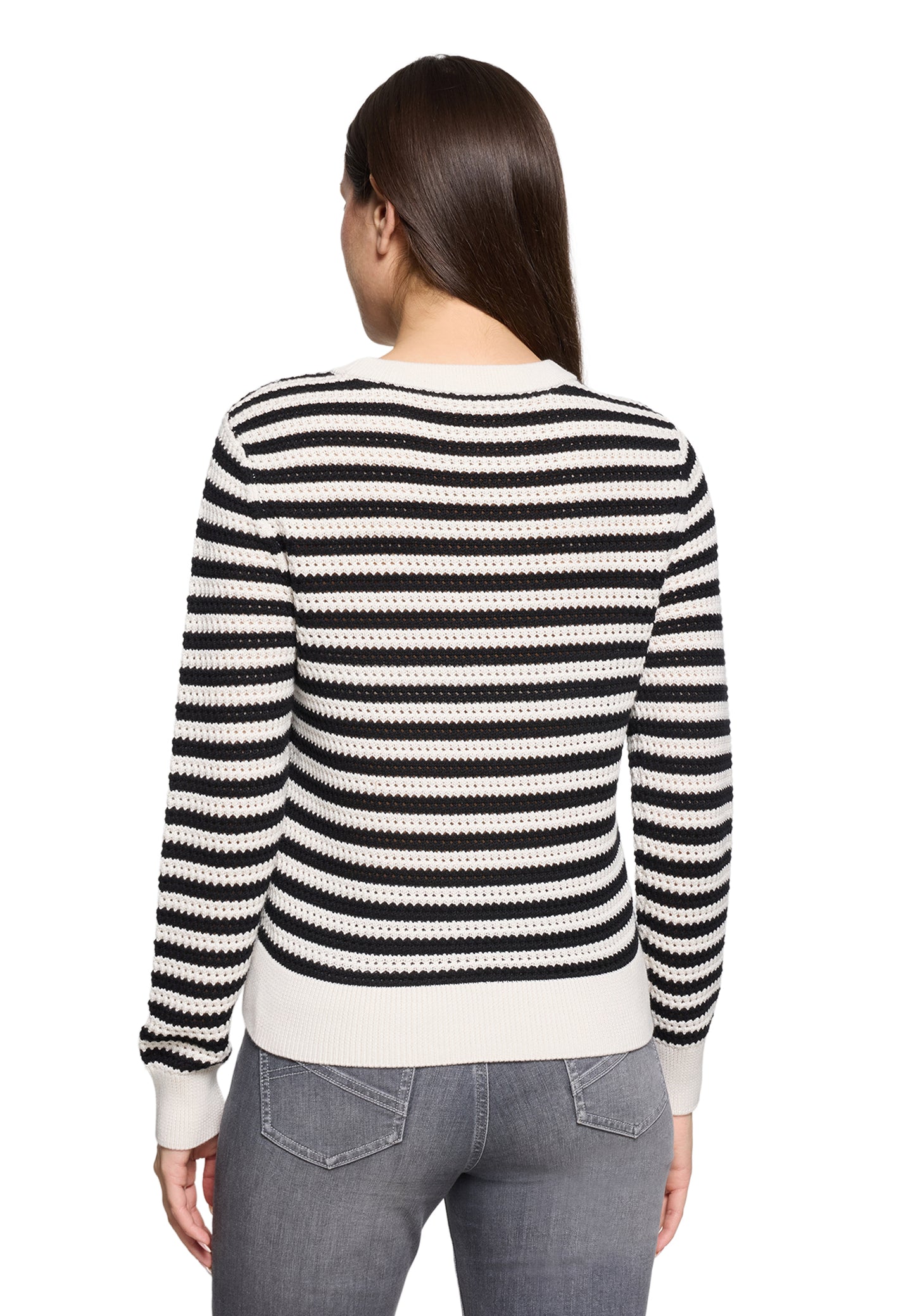 Strickpullover Kurz 1/1 Arm Cream/Black Bild 3