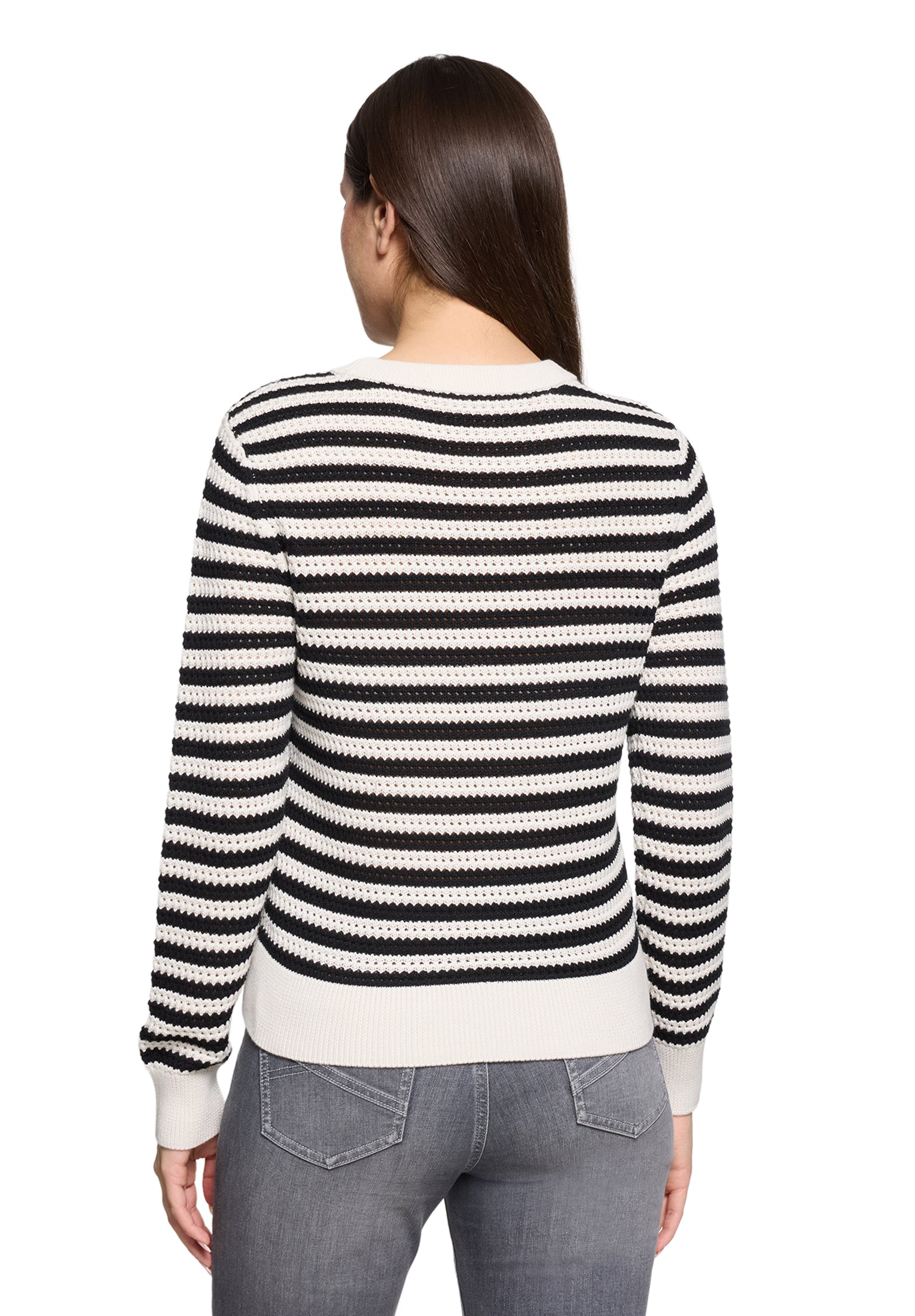 Strickpullover Kurz 1/1 Arm Cream/Black Bild 3