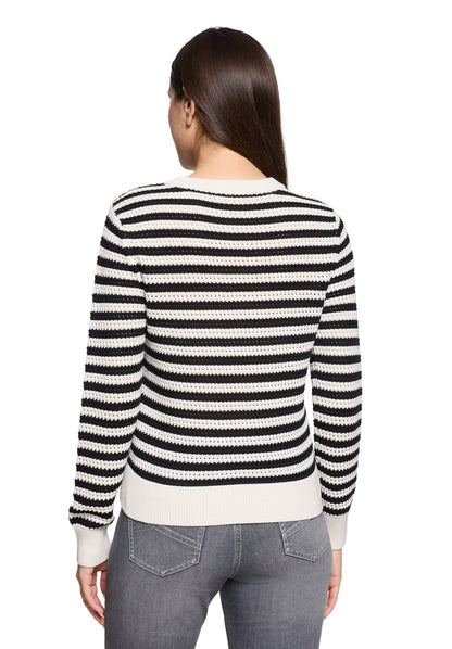 Strickpullover Kurz 1/1 Arm Cream/Black Bild 3