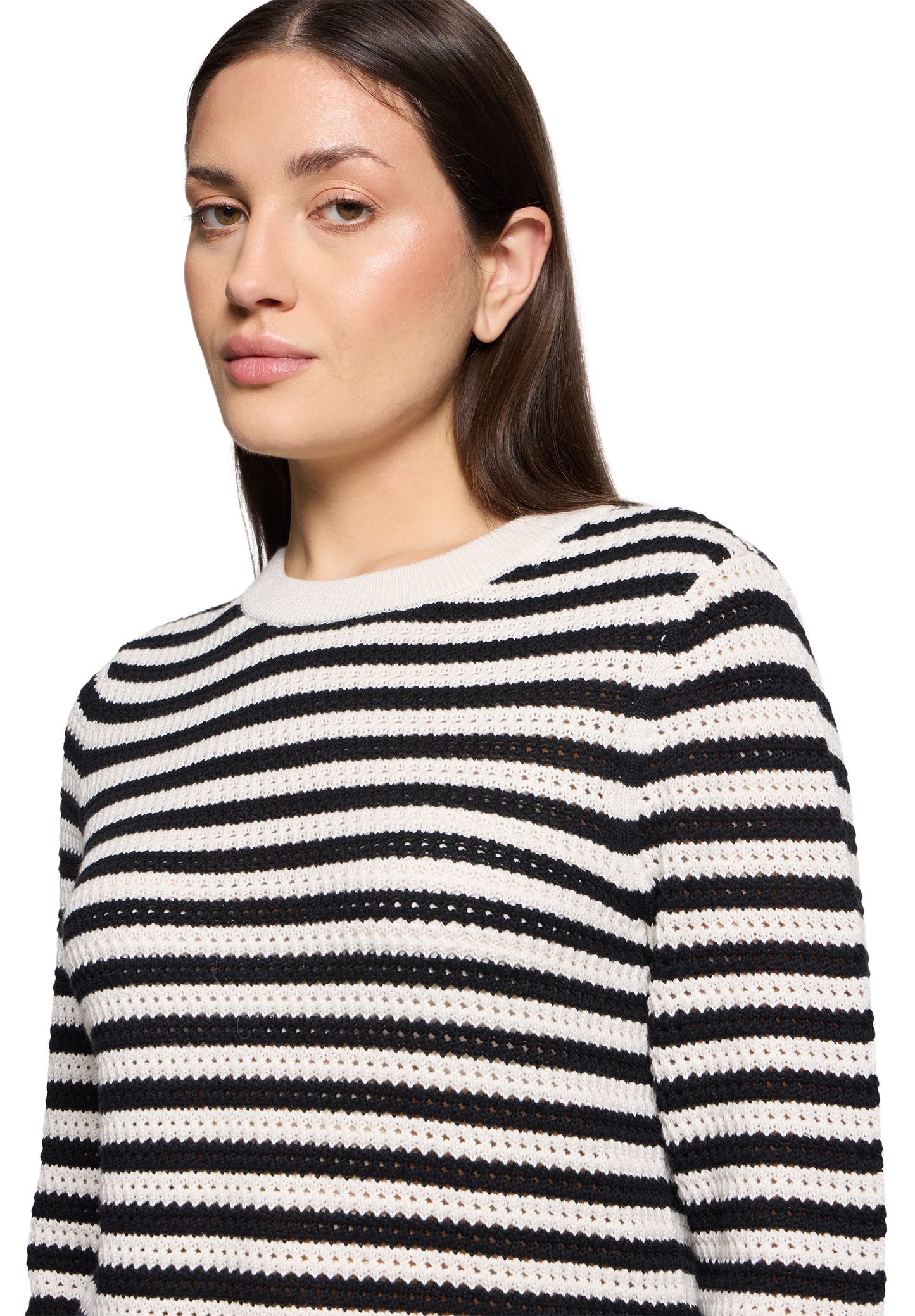 Strickpullover Kurz 1/1 Arm Cream/Black Bild 5