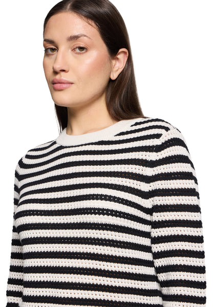 Strickpullover Kurz 1/1 Arm Cream/Black Bild 5