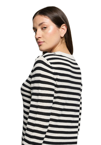 Strickpullover Kurz 1/1 Arm Cream/Black Bild 5