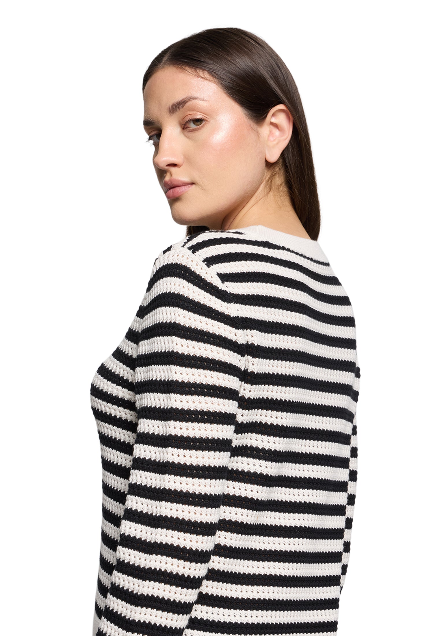 Strickpullover Kurz 1/1 Arm Cream/Black Bild 6
