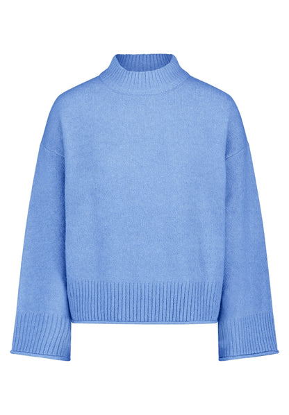 Strickpullover Kurz 1/1 Arm Blue Melange Bild 1