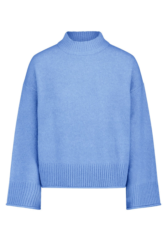 Strickpullover Kurz 1/1 Arm Blue Melange Bild 1