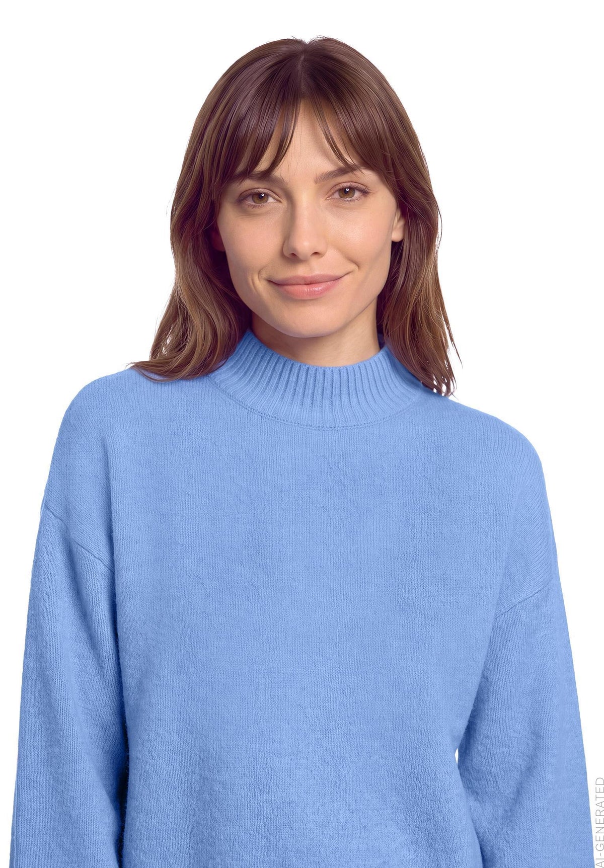 Strickpullover Kurz 1/1 Arm Blue Melange Bild 5