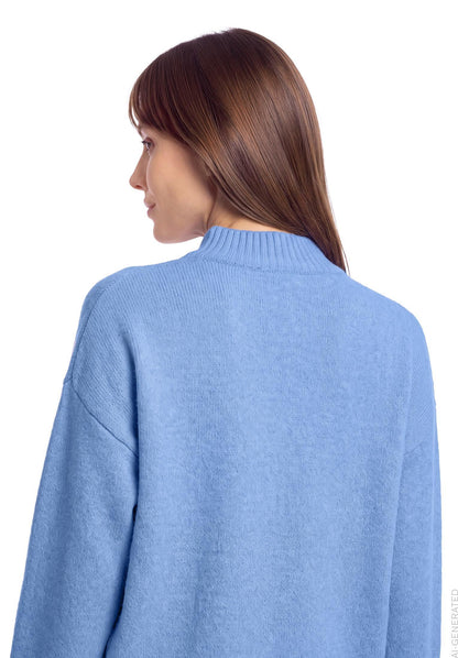 Strickpullover Kurz 1/1 Arm Blue Melange Bild 6