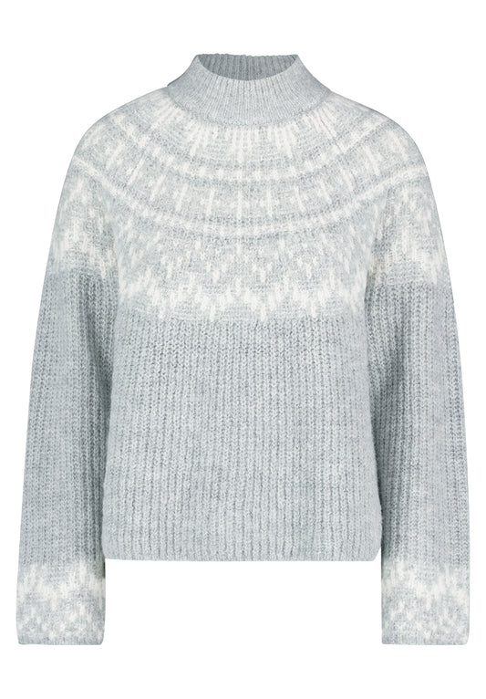 Strickpullover Kurz 1/1 Arm Grey/Cream Bild 1