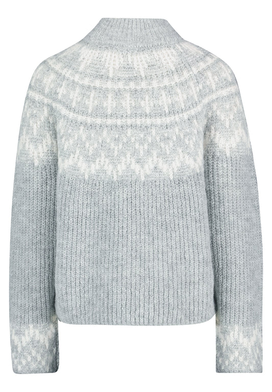 Strickpullover Kurz 1/1 Arm Grey/Cream Bild 2