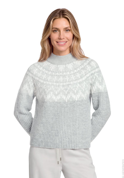 Strickpullover Kurz 1/1 Arm Grey/Cream Bild 3