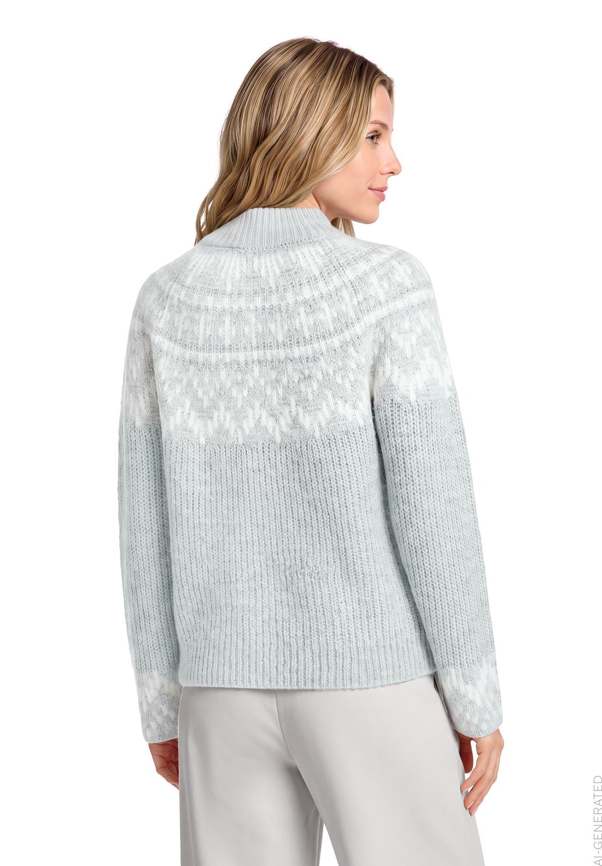 Strickpullover Kurz 1/1 Arm Grey/Cream Bild 4