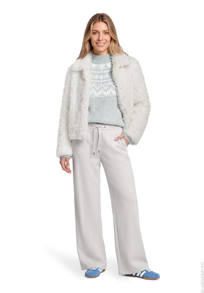 Strickpullover Kurz 1/1 Arm Grey/Cream Bild 5