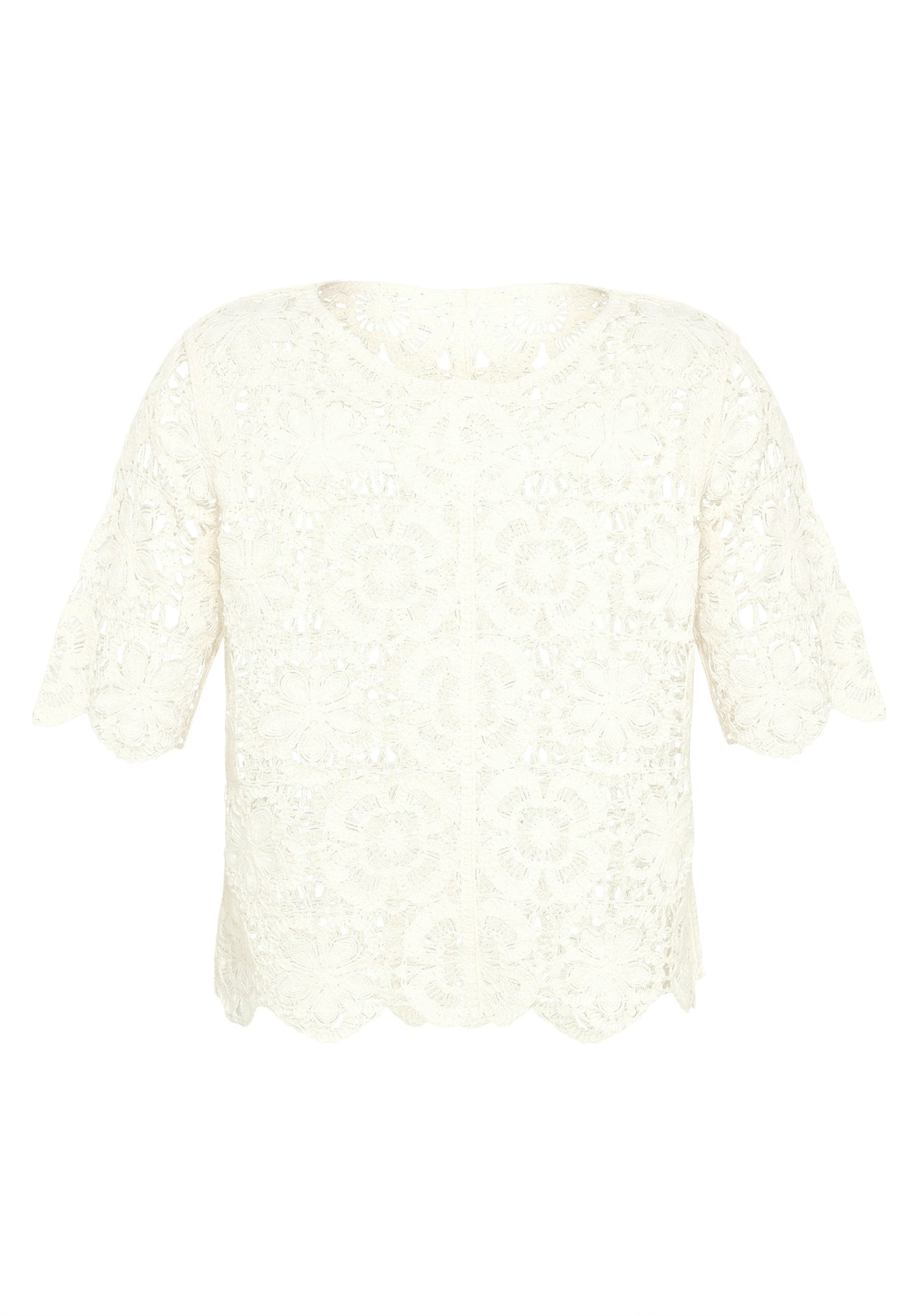 Strickpullover Kurz 1/2 Arm Offwhite Bild 1