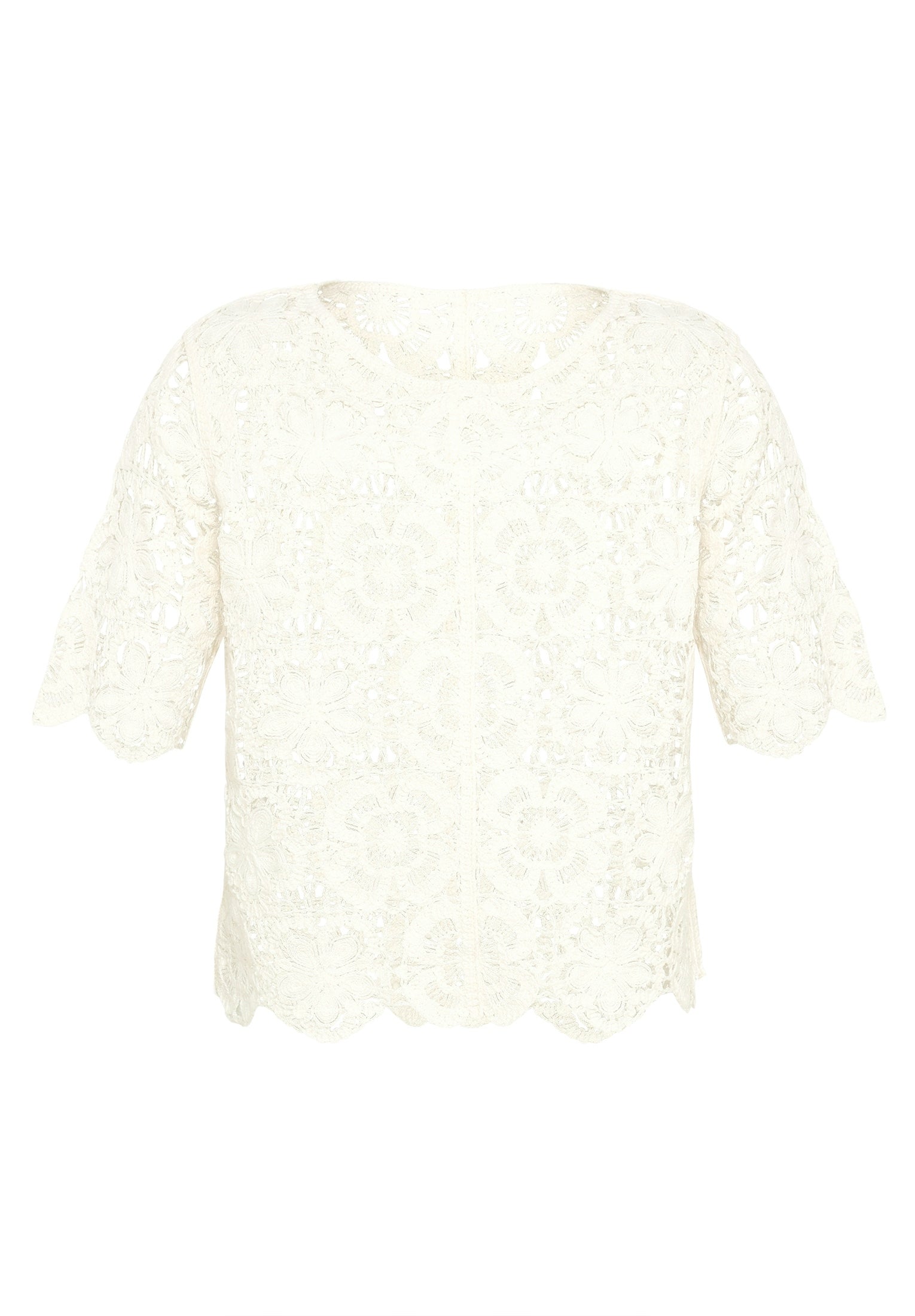 Strickpullover Kurz 1/2 Arm Offwhite Bild 1