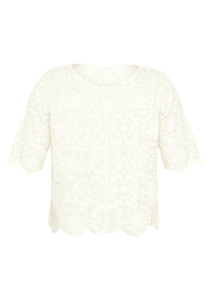 Strickpullover Kurz 1/2 Arm Offwhite Bild 1