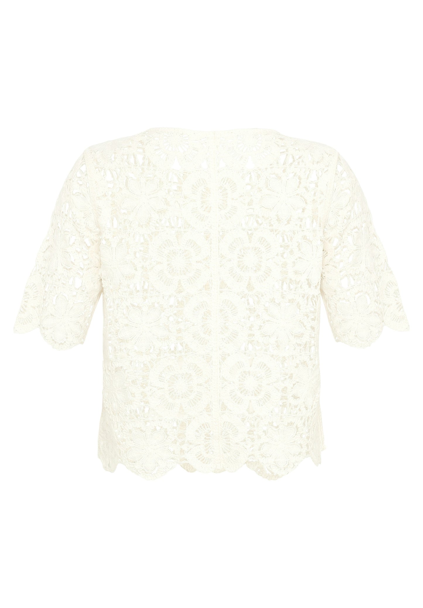 Strickpullover Kurz 1/2 Arm Offwhite Bild 2