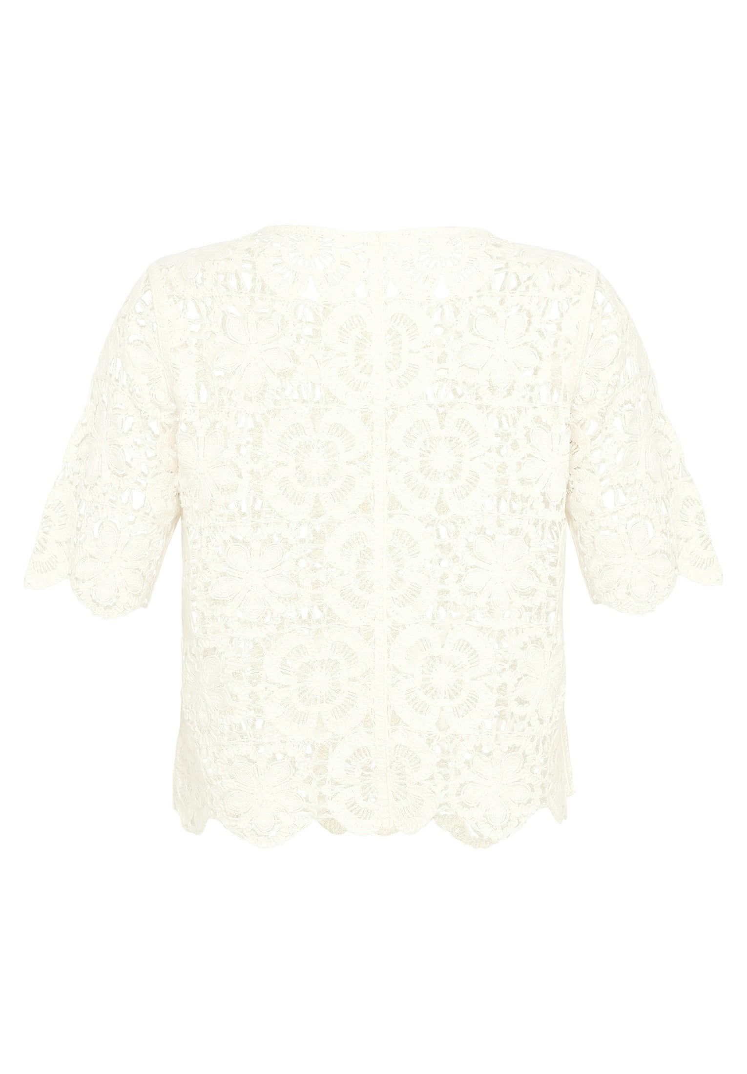 Strickpullover Kurz 1/2 Arm Offwhite Bild 2