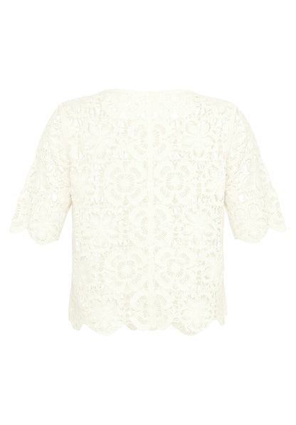 Strickpullover Kurz 1/2 Arm Offwhite Bild 2