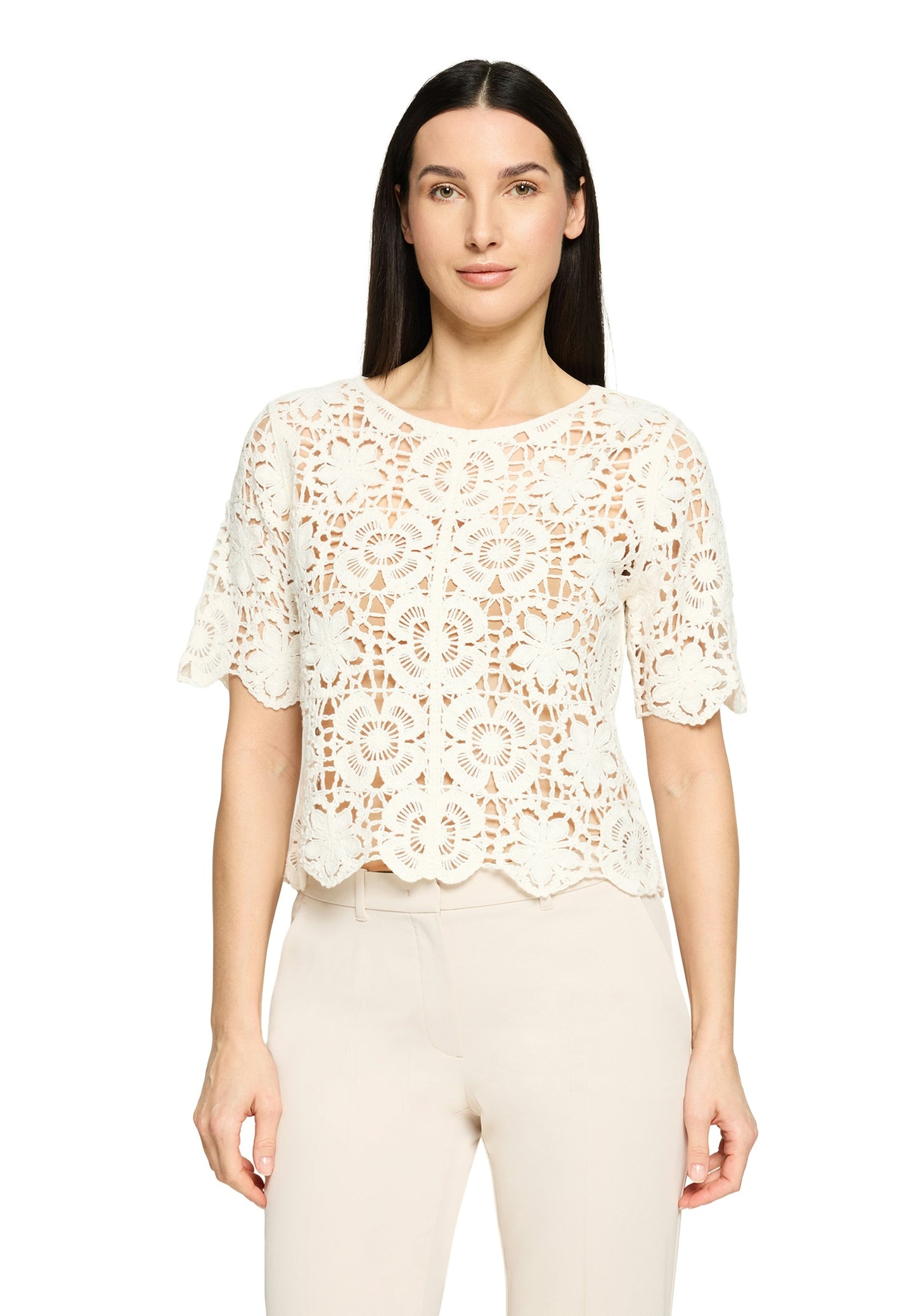 Strickpullover Kurz 1/2 Arm Offwhite Bild 3