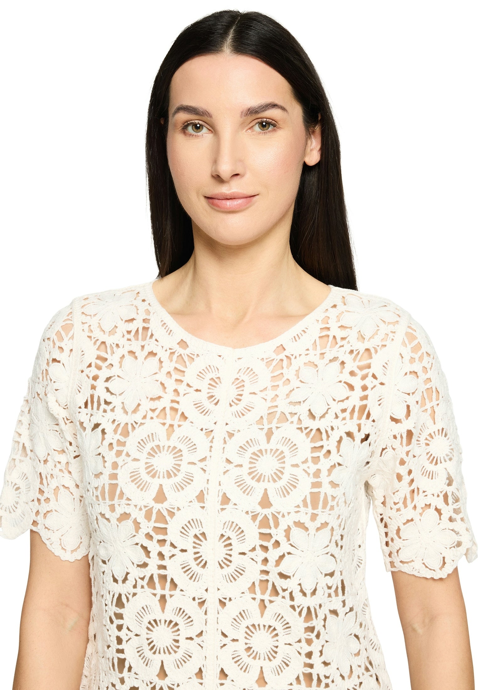 Strickpullover Kurz 1/2 Arm Offwhite Bild 6