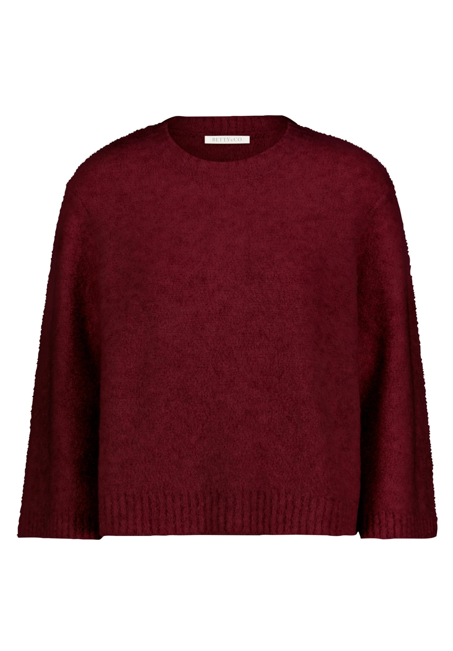 Strickpullover Kurz 3/4 Arm Middle Red Melange Bild 1