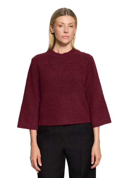 Strickpullover Kurz 3/4 Arm Middle Red Melange Bild 3