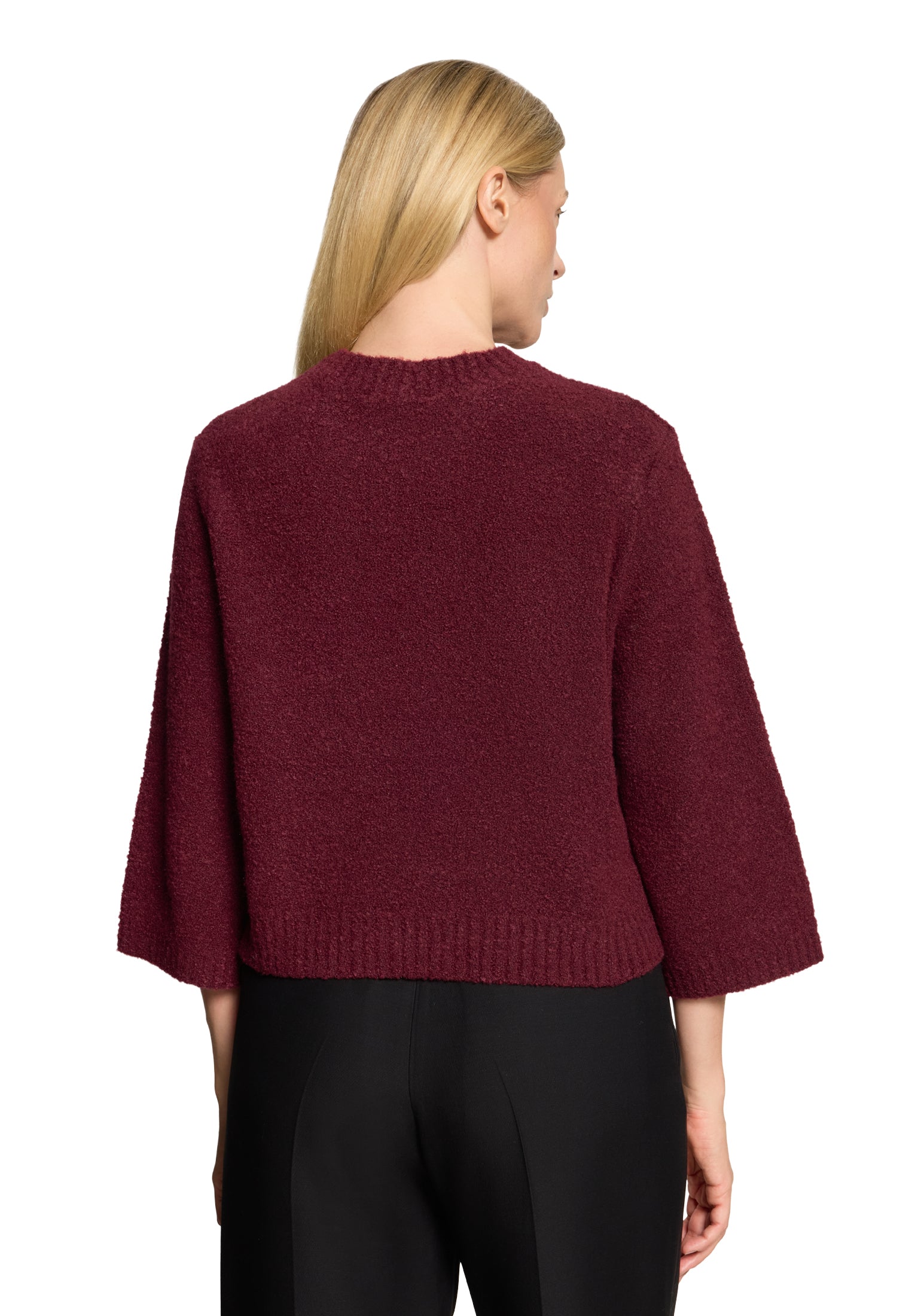 Strickpullover Kurz 3/4 Arm Middle Red Melange Bild 4