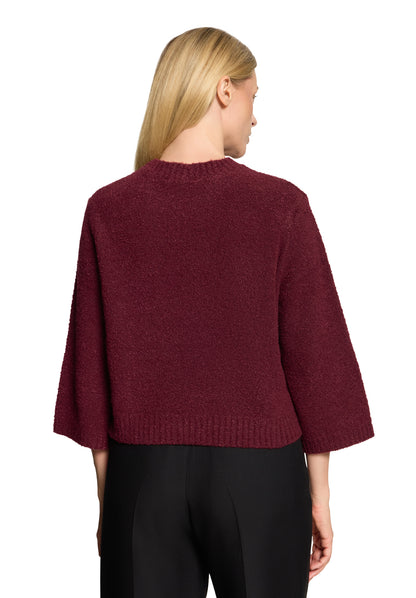 Strickpullover Kurz 3/4 Arm Middle Red Melange Bild 4