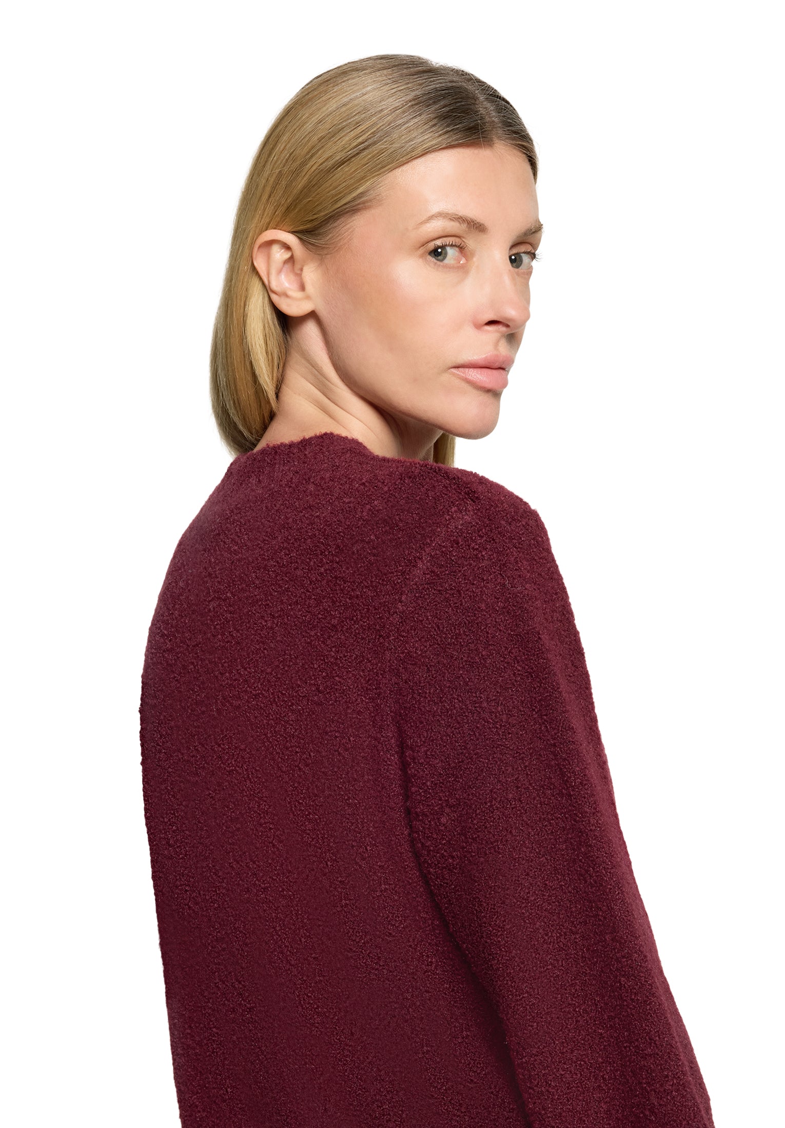 Strickpullover Kurz 3/4 Arm Middle Red Melange Bild 7