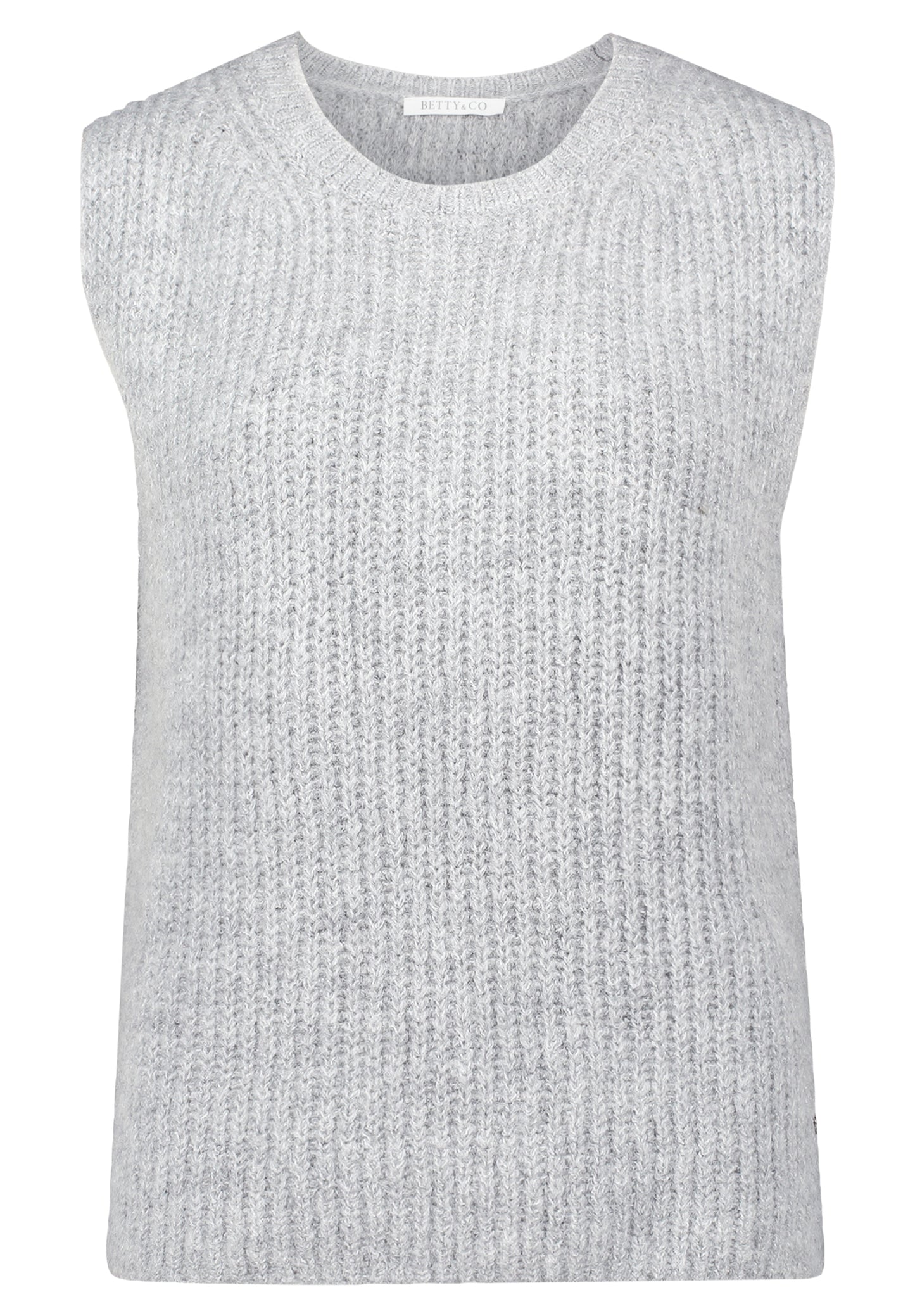 Strickpullover Kurz ohne Arm Light Silver Melange Bild 1