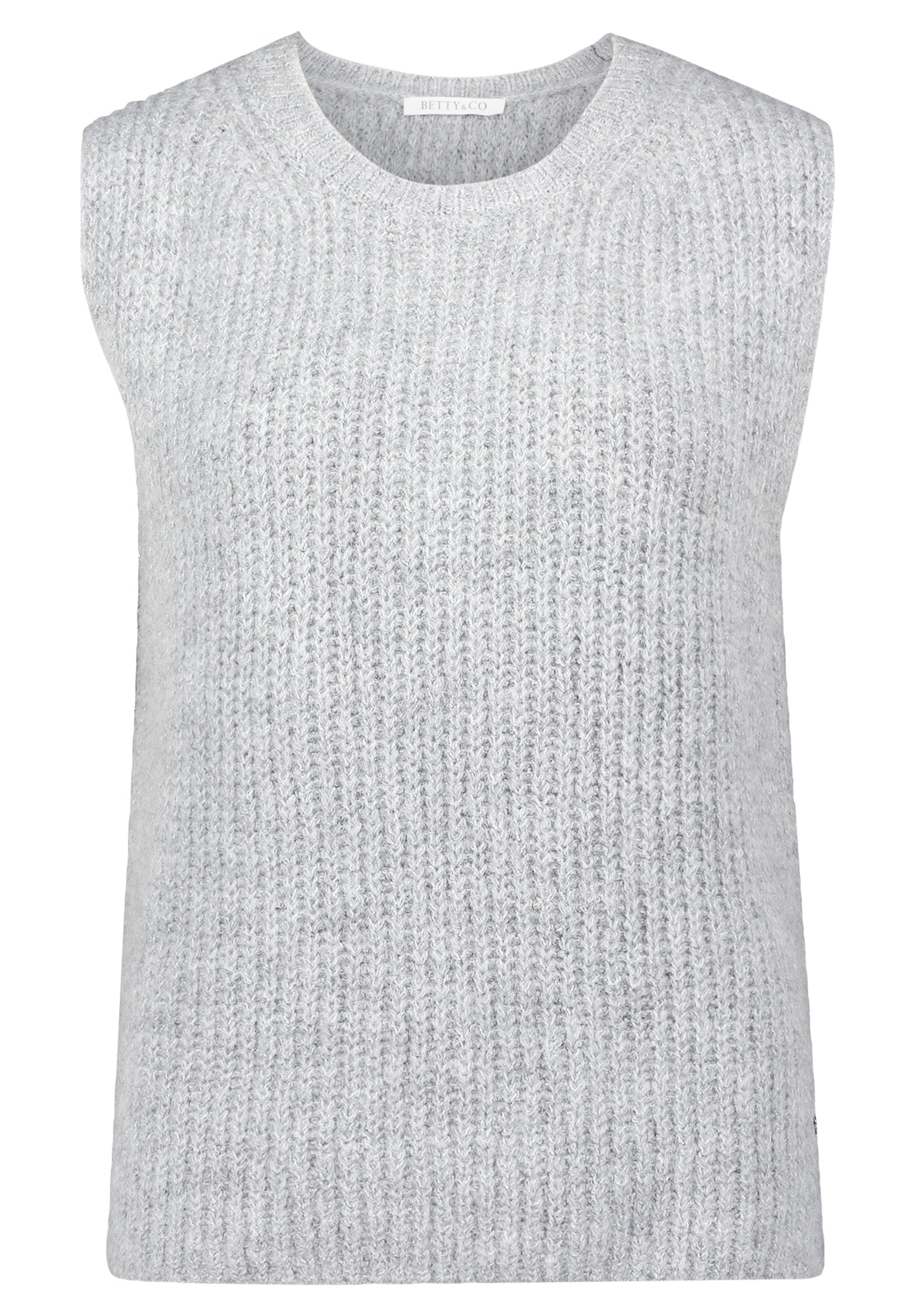 Strickpullover Kurz ohne Arm Light Silver Melange Bild 1