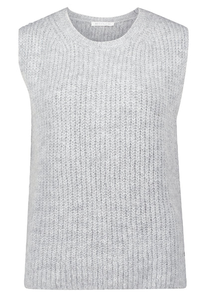 Strickpullover Kurz ohne Arm Light Silver Melange Bild 1