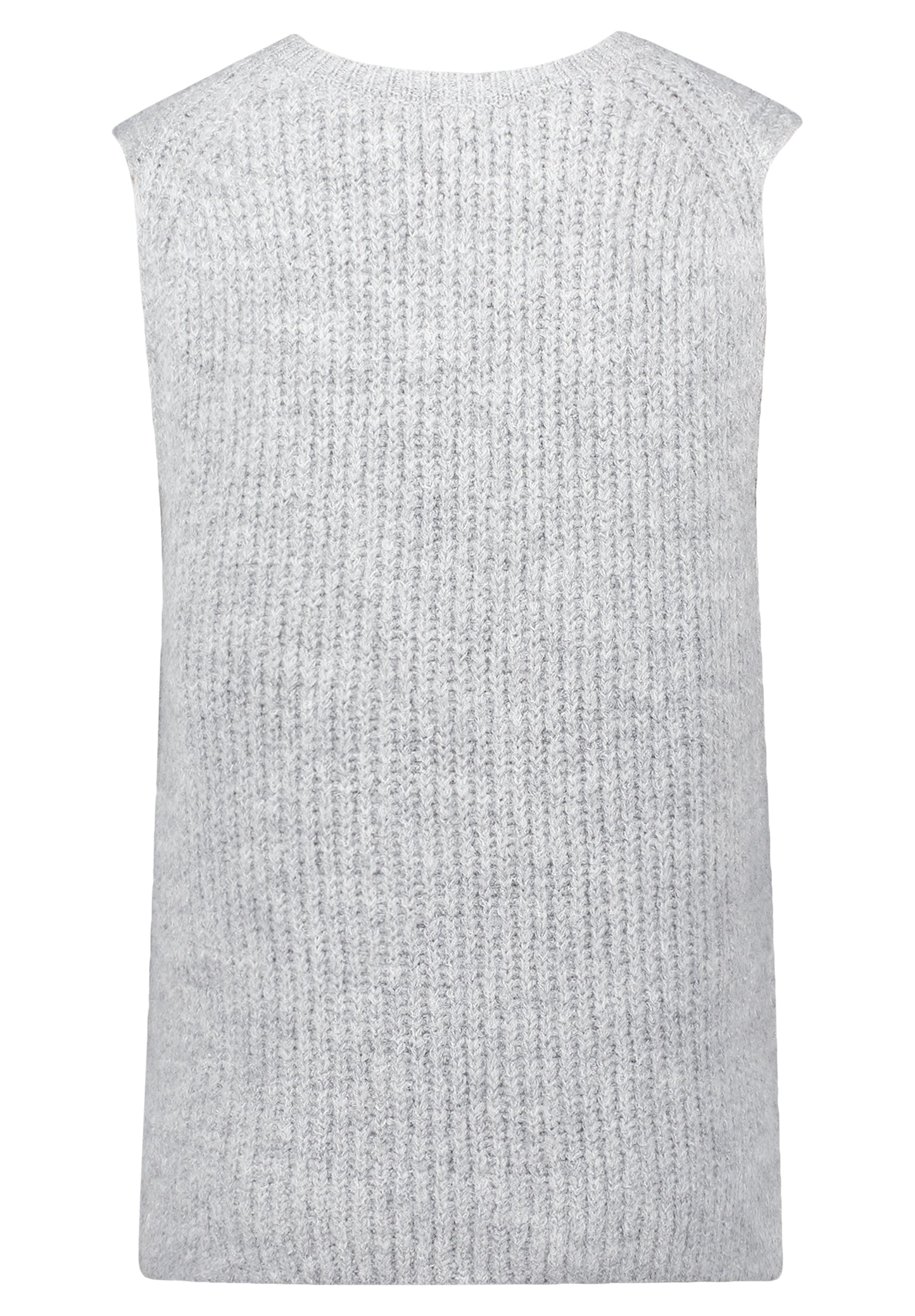 Strickpullover Kurz ohne Arm Light Silver Melange Bild 2